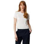 ON Sıfır Yaka Kısa Kol Basic Bluz, L, 26K.ON.BLZ.61334.01, EKRU, Kadın
