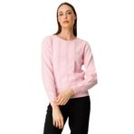 On Sıfır Yaka Püskül Detaylı Triko Kazak, S, 26K.On.Kzk.65306.01, Pembe, Kadın