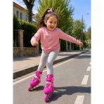 Ön Tekerlekler Led Işıklı Ayarlanabilir Pro Paten Pembe 35-38