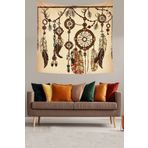 on the clouds Dream Catcher Kuş Tüylü Bohem Desen Leke Tutmaz Kadife Doku Kumaş Duvar Örtüsü Duvar Halısı Tapestry