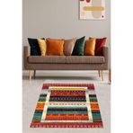 On The Clouds Kilim Desenli Renk Geçişli Yıkanabilir Kaymaz Taban Leke Tutmaz Etnik Salon Halısı Ve Yolluk BFOETN1, 80 x 150