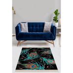 On The Clouds Tavuskuşu Tüyü Desenli Dijital Baskı Yıkanabilir Kaymaz Taban Kilim Model Salon Halısı MEG822MA, 120 x 180