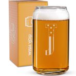 On The Rox Erkekler için Monogram Bira Bardakları (A-Z) 16 oz - Erkek Kardeş Oğul Baba Komşu için Oyulmuş Bira Hediyeleri - Onun için Benzersiz Noel Hediyeleri - Kişiselleştirilmiş İçme Hediyesi Bira Cam Kupalar