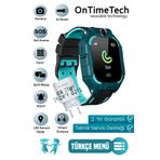 on time tech Kameralı Çocuk Takip Saati Sim Kartlı Gps Konum Akıllı Saat-yeşil Q19 Smart Kids Watch
