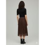 On Triko Midi Boy Etek Dantelli Etek 70220 - Kahve - S