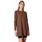 ON Uzun Kollu Basic Tunik, L, 26K.ON.TNK.61421.01, KAHVE, Kadın