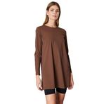 ON Uzun Kollu Basic Tunik, M, 26K.ON.TNK.61421.01, KAHVE, Kadın