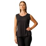 ON Yakası Düğme Detaylı Kolsuz Basic Bluz, 2XL, 26K.ON.BLZ.61333.01, SIYAH, Kadın