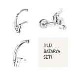 ON2 QUELLA 3LÜ SET LAVABO BANYO VE MUTFAK BATARYASI MİX ÇİFT GİRİŞLİ 40LIK KARTUŞ