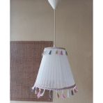 Onay Beyaz Organze Avize M-0417 Yatak Odası Çocuk Odası Genç ve Bebek Odası Avize Aydınlatma Sarkıt - Beyaz - Altın - Beyaz