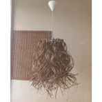 Onay M-252 Kahverengi Rafya Avize 25X40 El Yapımı Salon Oturma Odası Yatak Odası ve Çocuk Odası Rafya Avize