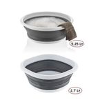 Onay Store 2'li Set Katlanır Badya Leğen Akordiyon Katlanabilir Badya 5,25 & 2,7lt - Çeyiz Seti - Katlanir Kova