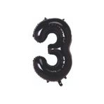 Onay Store Folyo Balon 3 Rakamı Helyum Balon 76 Cm Siyah Renk - 3 Yaş Balonu - 3 Yaş Balon -3 Rakam Balon