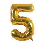 Onay Store Folyo Balon 5 Rakamı Helyum Balon 36 Cm Gold Renk - 5 Yaş Balonu - 5 Yaş Balon -5 Rakam Balon