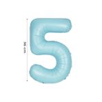 Onay Store Folyo Balon 5 Rakamı Helyum Balon 36 Cm Retro Mavi Renk - 5 Yaş Balonu - 5 Yaş Balon -5 Rakam Balon