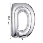 Onay Store Folyo Balon D Harfi Helyum Balon 100 Cm Gümüş Renk - D Harf Balon - Harf Folyo Balon- D Harfli Balon