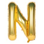 Onay Store Folyo Balon N Harfi Helyum Balon 76 Cm Gold Renk - N Harf Balon - Harf Folyo Balon - N Harfli Balon