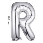 Onay Store Folyo Balon R Harfi Helyum Balon 100 Cm Gümüş Renk - R Harf Balon - Harf Folyo Balon- R Harfli Balon