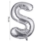 Onay Store Folyo Balon S Harfi Helyum Balon 76 Cm Gümüş Renk - S Harf Balon - Harf Folyo Balon - S Harfli Balon
