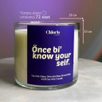 Önce Bi' Know Your Self Kokulu Mum, Dekoratif Mum, Soya Wax Mum, Dekorasyon - 1 Adet