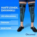 Oncomed Kompresyon Destekli, Kaymaz, Ağrı Azaltıcı Diz Koruyucu Sıcak Tutan Dizlik Lüx Örgü - 4XL - Açık Mavi