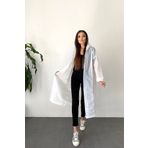 ÖNDER MODA Kadın Erkek Beyaz Kapüşonlu Çıtçıtlı Eva Yağmurluk Rüzgarlık