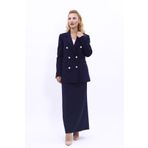 ÖNDER ÖZSOY Blazer Ceket & Uzun Kalem Etek Takım-Lacivert
