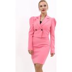 Önder Özsoy Erkek Yaka Drape Kollu Kısa Ceket-Pembe - 44