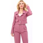 Önder Özsoy Gömlek Yaka Kısa Ceket-Rose - 34