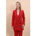 ÖNDER ÖZSOY Uzun Klasik Blazer Ceket-kırmızı