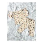 ONE bebek Mix Animals Pattern Krem 2'li Kız Bebek Takımı Pijama