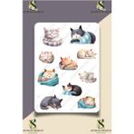 One Little Happiness Cats Kedi Cute Çocuk Temalı Sticker Seti Etiket Laptop Notebook Tablet Telefon