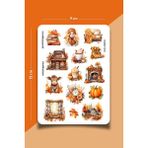 One Little Happiness Sonbahar Temalı Sticker Seti | Bullet Journal Sticker | Defter | Çıkartma | Scrapbook
