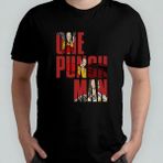 One Punch Man %100 Pamuklu Bisiklet Yaka T-Shirt Model 2 - Siyah - 6 - 9 Yaş
