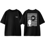 One Punch Man 11 Tasarım Sırt Baskılı Pamuk Siyah Oversize T-Shirt