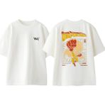 One Punch Man 3 Tasarım Sırt Baskılı Pamuk Beyaz Oversize T-Shirt - XL