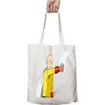 One Punch Man Bu Iki Tarafı Kalıcı Baskılı Yıkanabilir Okul Plaj Omuz Bez Çantası