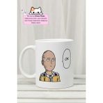 One Punch Man - Saitama Ok Anime Tasarım Baskılı Porselen Kupa Bardak - 1 Adet - 325 ml