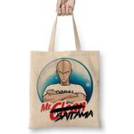 One Punch Man Saitama One Piece Death Note Bez Çanta Uzun Saplı - Açık Bej - 40 X 40