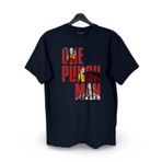 One Punch Man Yazı Baskılı Loose Fit Bisiklet Yaka Unisex Tişört Anime Manga Siyah
