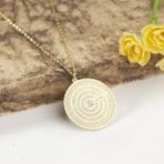 One Silver Gold 925 Ayar Gümüş Esma-I Hüsna Kolye Özel Tasarım - Altın - 60 cm