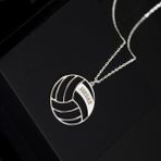 One Silver Gold 925 Ayar Gümüş Voleybol Topu Isimli Kolye Özel Tasarım - 45