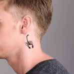 One Spray Tattoo Geometrik Akrep Dövme Şablonu Spreysiz - doğal - Siyah