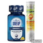One Up Omega 3 1000 mg 60 Kapsül Balık Yağı + Nature's Supreme Vitamin C Zinc 20 Efervesan Tablet