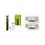 Oneblade QP220/51 Yedek Bıçak, 2’li Paket, 1 Adet+ QP2724/10 Oneblade Yüz Tıraş Makinesi - 001-Renkli
