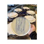 Onedekor 32 Parça Modern Blue Wind Gold Kahvaltı Takımı