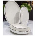 Onedekor Modern Platin 12 Kişilik 48 Parça Yemek Takımı