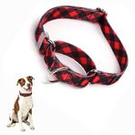 ONEFOJOJO Köpekler için Martingale Yaka, Kırmızı Manda Ekose Martingale Köpek Tasması Ayarlanabilir Premium Kaymaz Yaka Küçük Kız veya Erkek Köpekler için Martingal Yaka