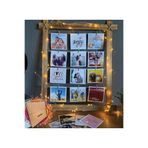 onehediye Kişiye Özel 12 Fotoğraflı 3 Mt Peri Led Işıklı Mandallı Masif Ahşap Fotoğraf Çerçevesi