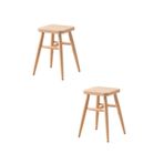 Onehome Ahşap Tabure Ham Kare 45 Cm 2 Adet